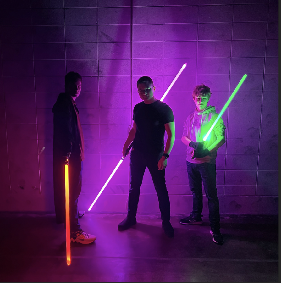 Photo of the founding members of BGSUs Lightsaber Dueling Group