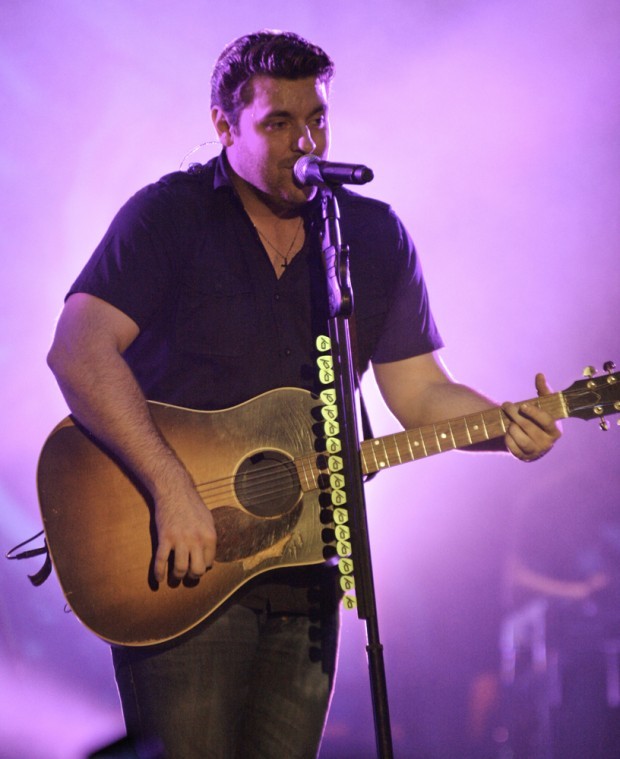Chris Young sings his number one song “You” during the concert at the Stroh Center Thursday night.