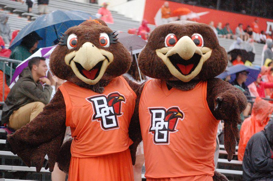Freddie and Frieda made their appearances at the Family Weekend football game Saturday.