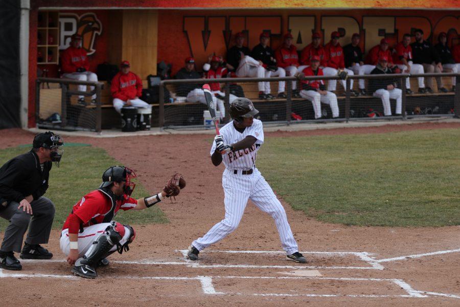 Brandon Howard strides forward for a swing in a home game earlier this season.
