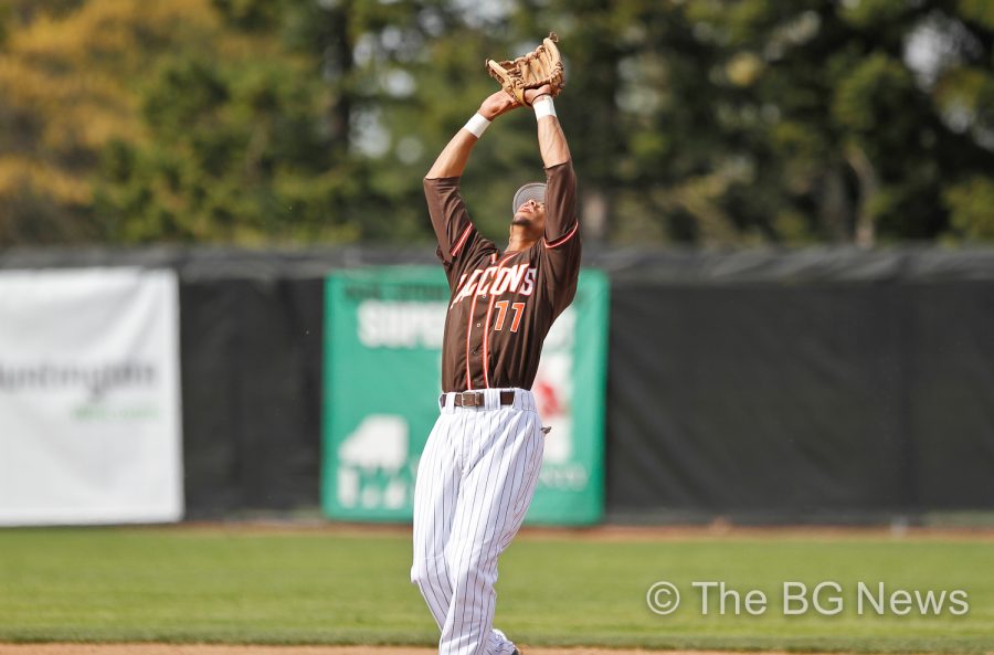 Brandon Howard, BG infielder, positions himself under a fly ball. He played 14 games before missing the rest of the 2011 season with a broken foot.