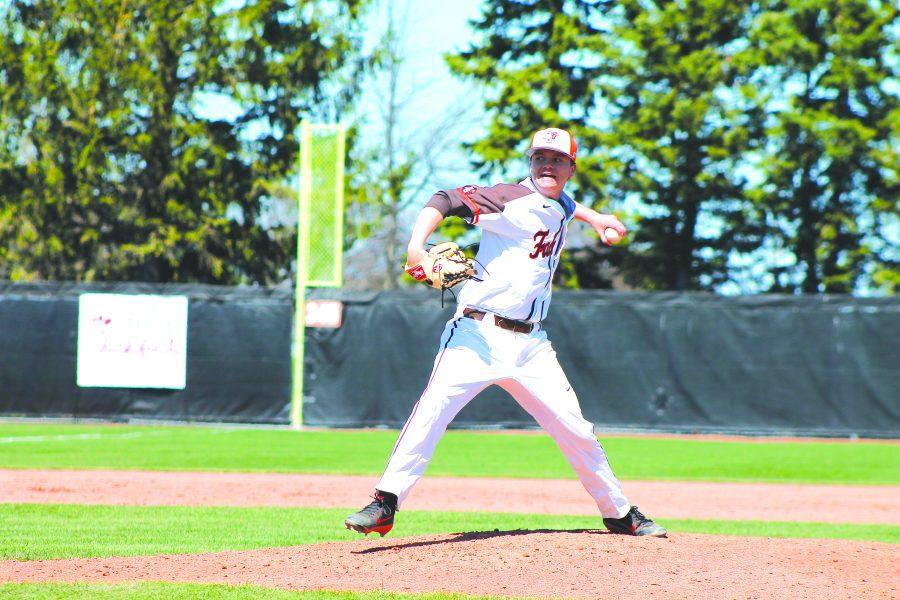 Left handed pitcher Cody Brown throws a pitch in the game against Toledo.