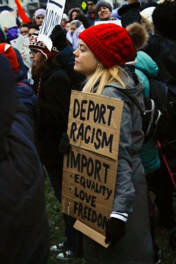 Many protesters brought homemade signs to show their outrage.