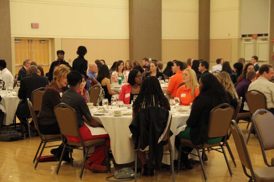 Student Alumni Connection hosted a dinner teaching proper etiquette on Tuesday in the Union Ballroom.