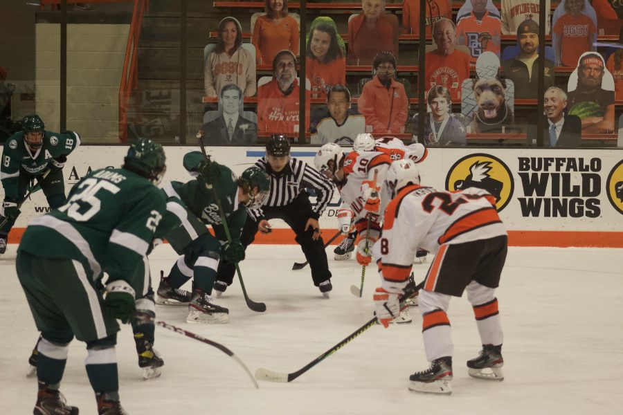 BGSU and Bemidji State face off in the Falcons 3-2 victory over the Beavers on Thursday, Jan. 7, 2021 at Slater Family Ice Arena.
