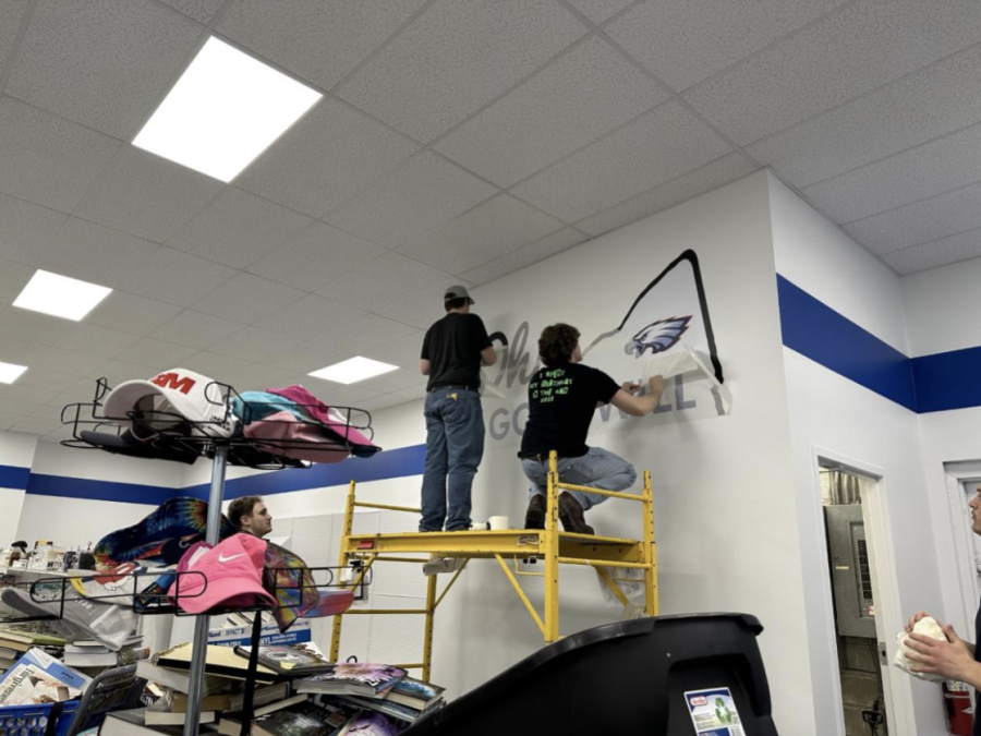 Final touches go up on the new renovations at Goodwill in Bowling Green.