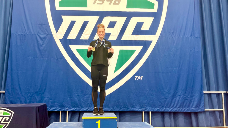 Falcons place fifth in MAC gymnastics championship