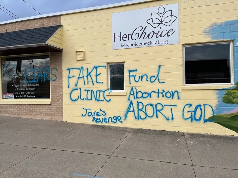A BGSU student was charged under the FACE Act for spray painting the HerChoice building in Bowling Green, Ohio.