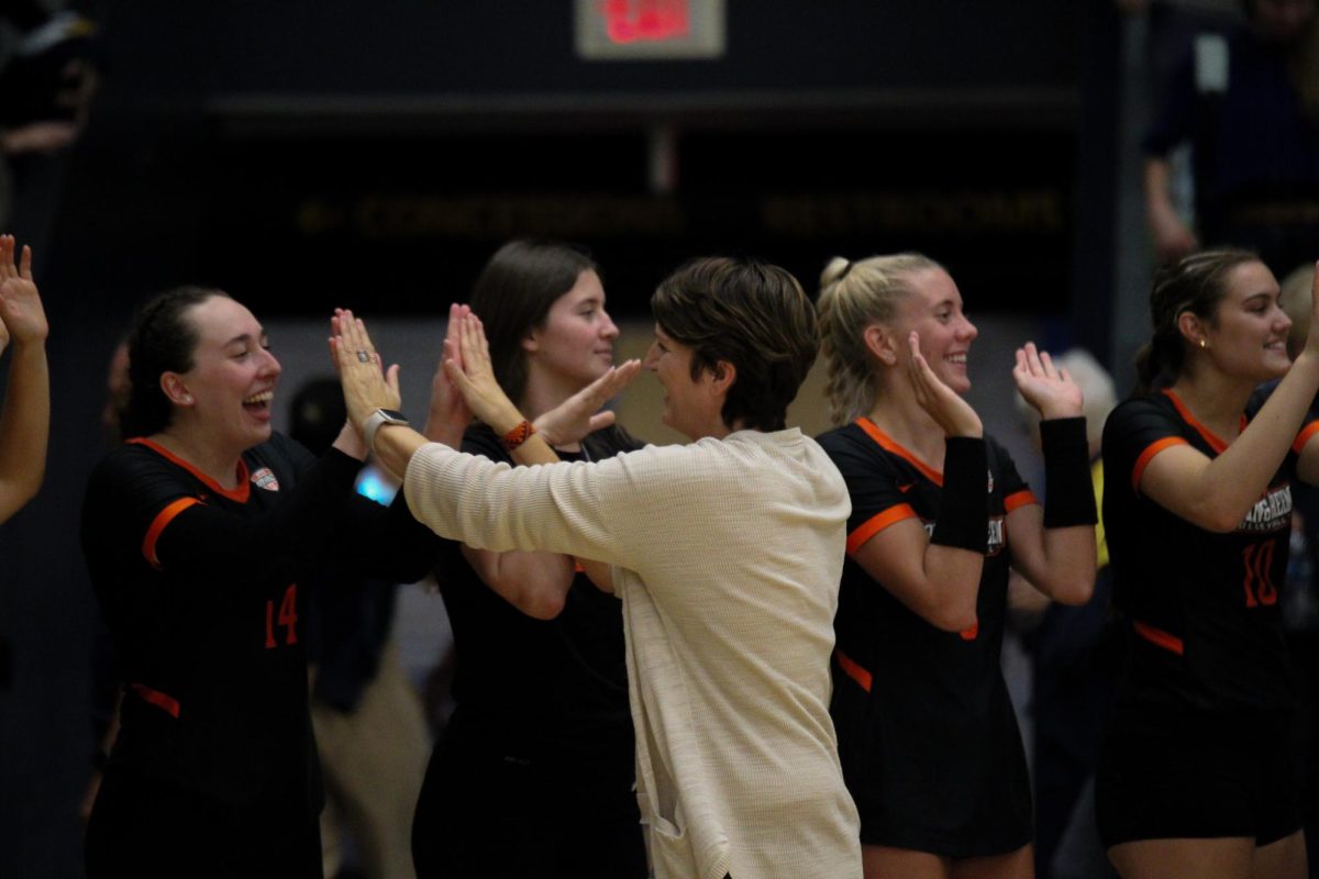 Danijela Tomic celebrating with the team after the win.