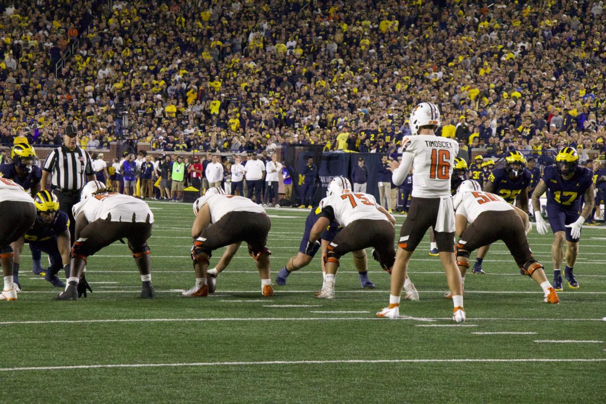 Hayden Timosciek lined up in the shotgun formation.