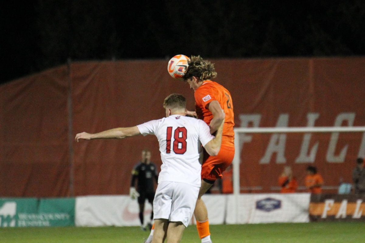 Trace Terry head-butting the ball