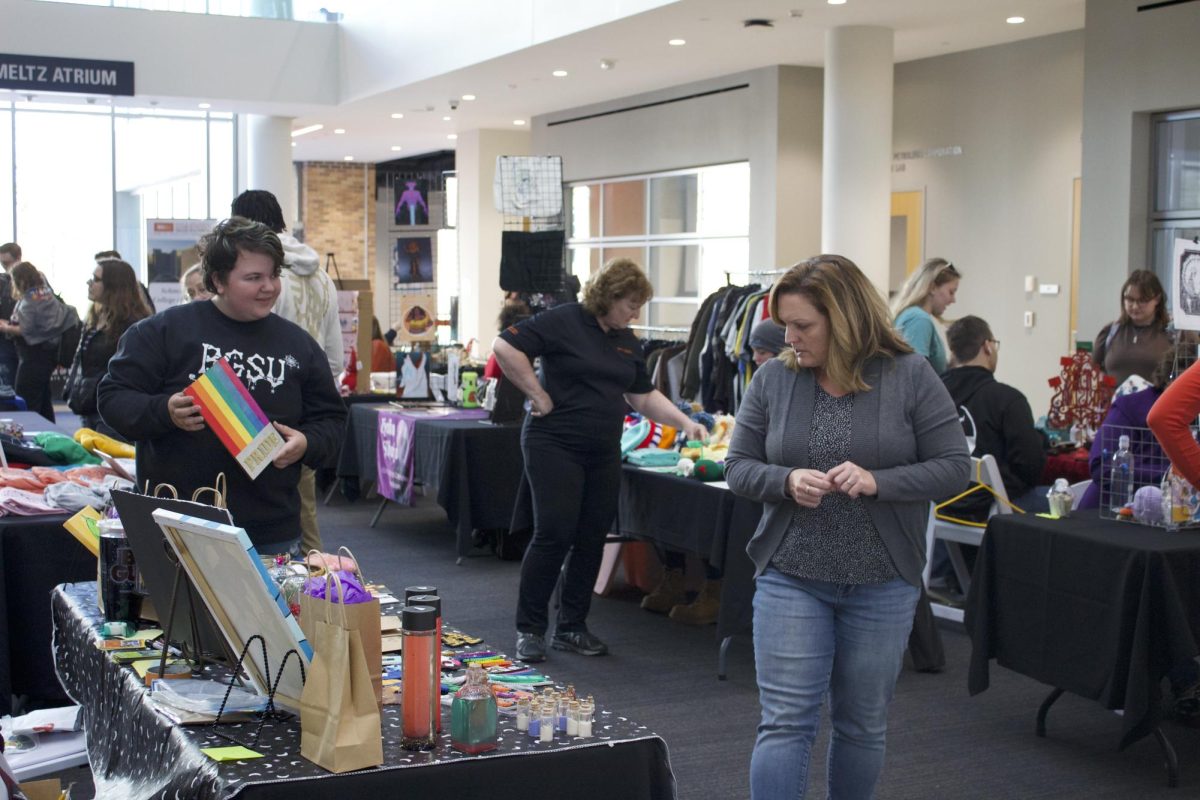Jewelry-makers, photographers, crocheters and more filled the atrium of the Maurer Center on Thursday to promote their small businesses and sell their products at the Holiday Fair.
