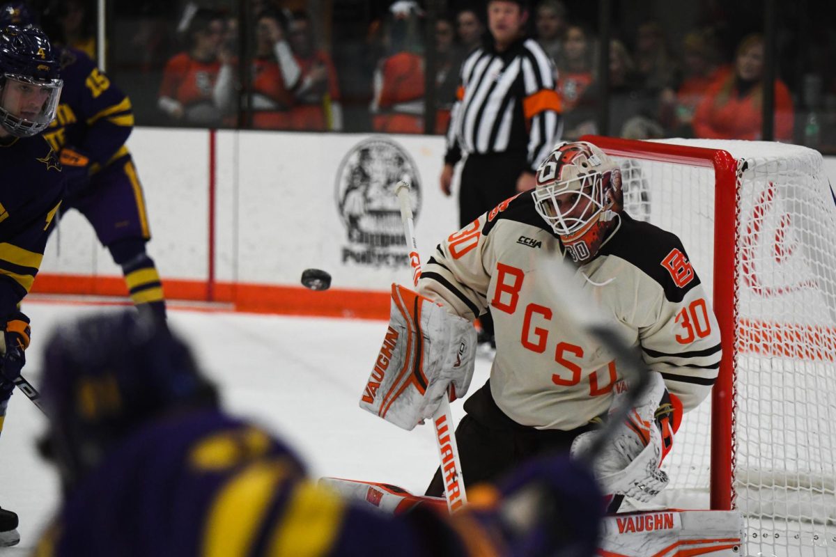 Christian Stoever (30) lined up to stop the puck