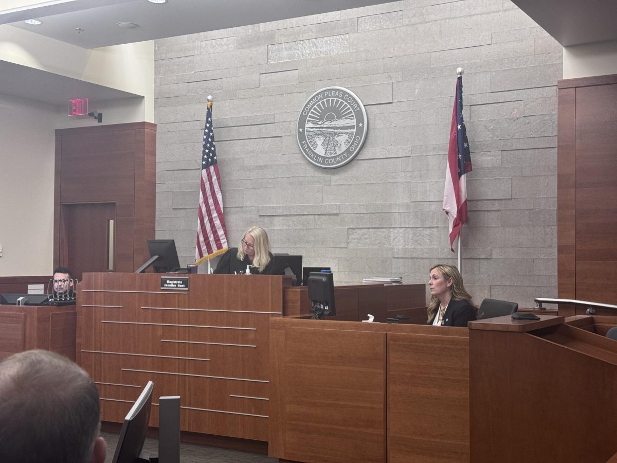 Shari Foltz testifies in Franklin Count Court on Thursday Feb. 29.