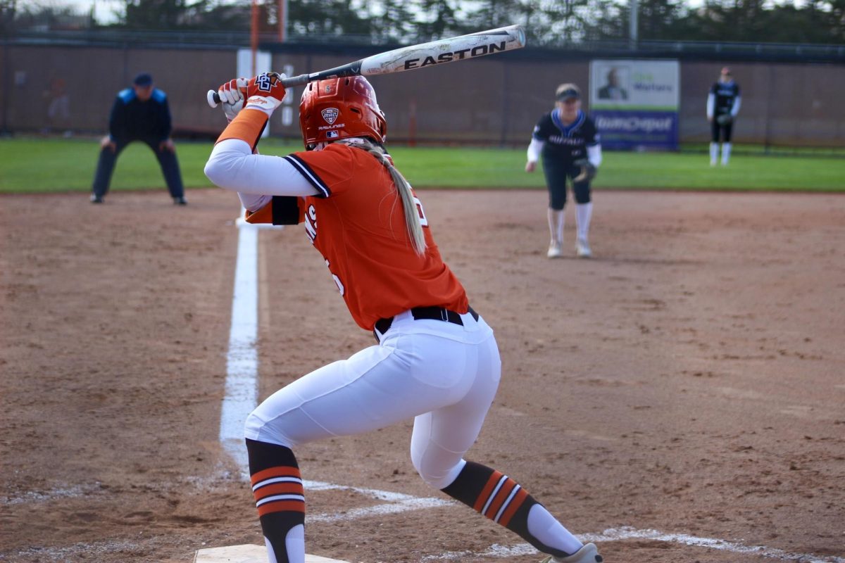 Bowling Green, OH- Falcons Sophomore Utility player Katie Hutter (5) at the plate. 