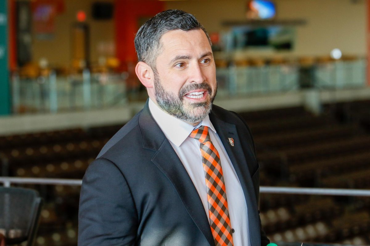 Bowling Green, OH - Bowling Green's new Men's Hockey Head Coach Dennis Williams press conference at the Stroh Center in Bowling Green, Ohio