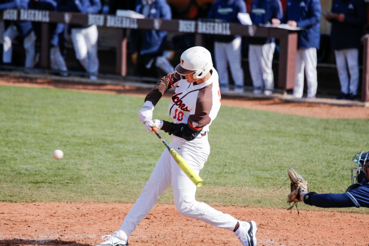 Bowling Green, OH - Falcons Freshman first baseman TJ Takats (10) about to hit the ball at Steller Field in Bowling Green, Ohio