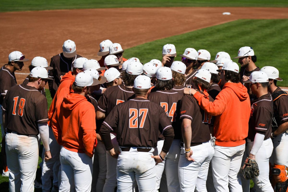 Bowling Green, OH - Game 2 Falcons get ready to start the second game of their double header against the Chippewas at Steller Field in Bowling Green, Ohio