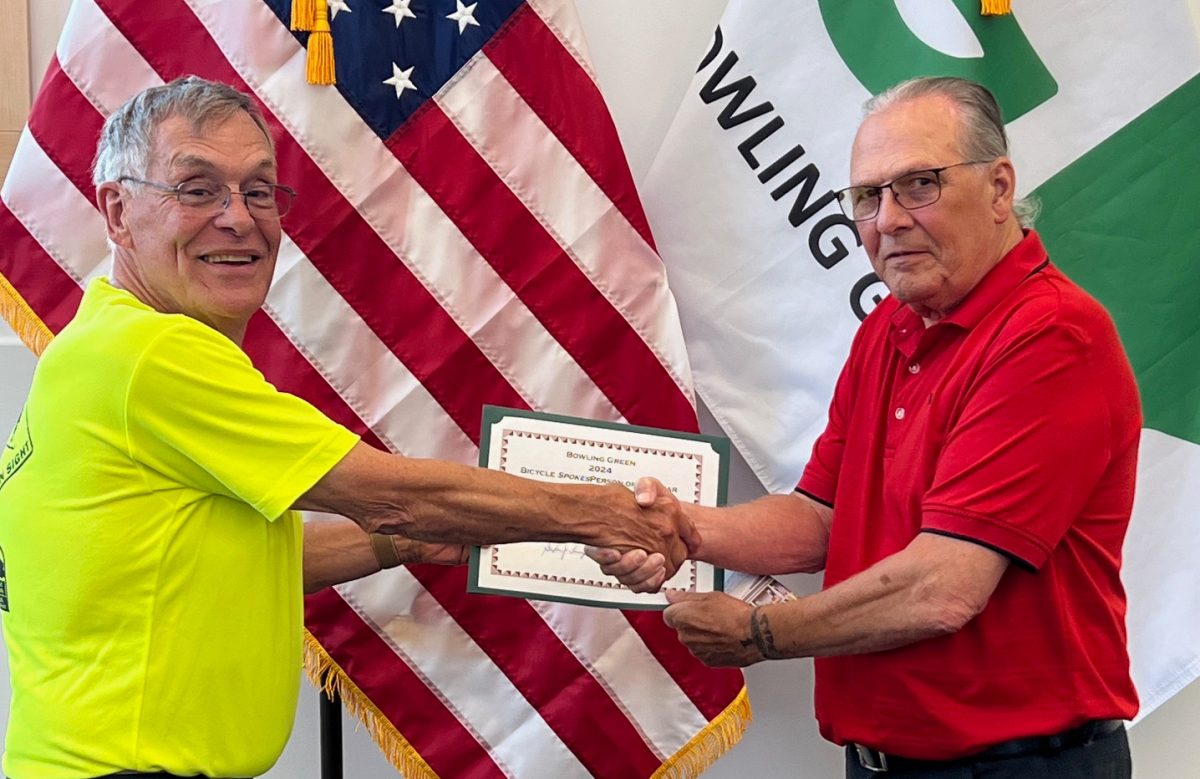 The City of Bowling Green Bicycle Safety Commission announced Tom Sockman as the 2024 Bicycle Spokesperson of the Year.  