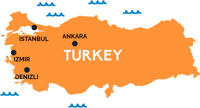 A map of Turkey, Akcan-Barto's county of origin