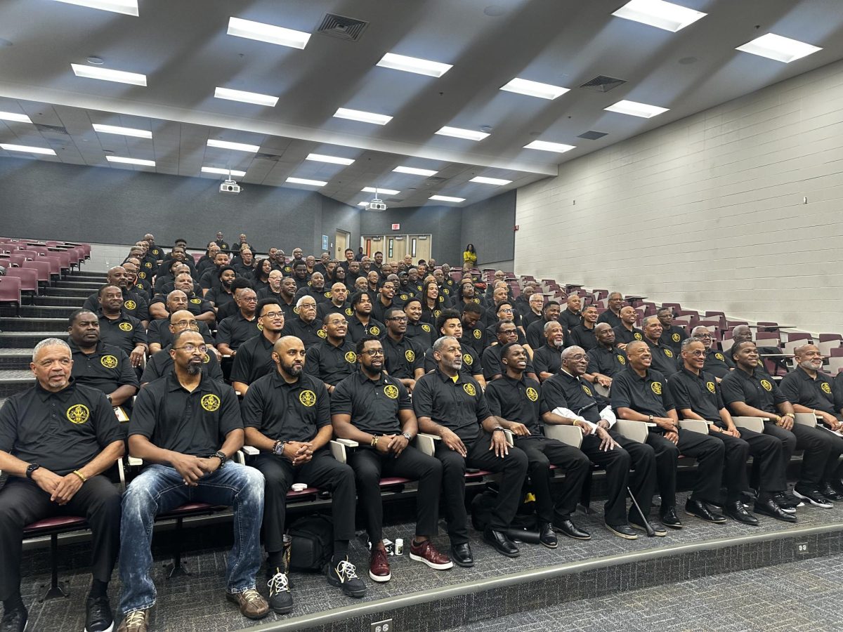 150 members gather for Alpha Phi Alpha  group photo.