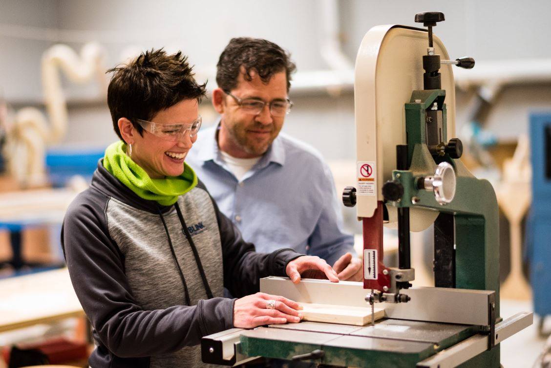 A woodshop class hosted at the Fab Lab via the company's Facebook