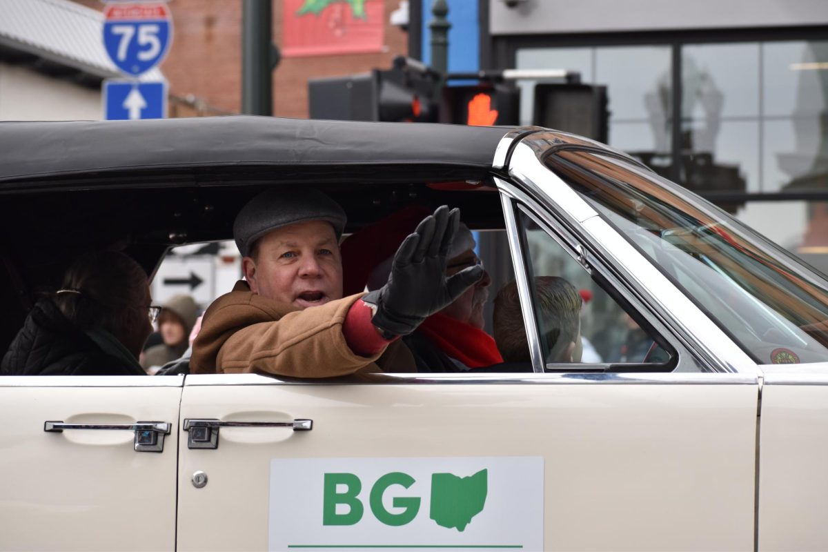 Bowling Green Mayor, Mike Aspacher making his appearance at the parade