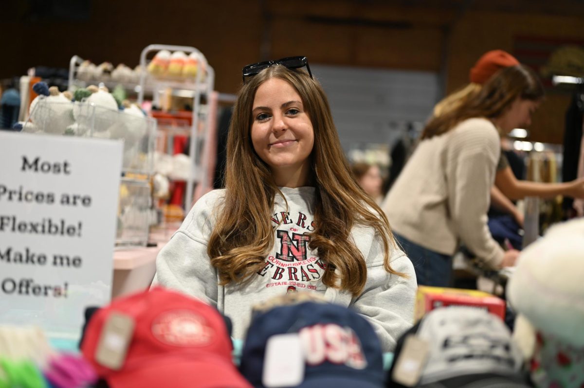 Meara Holden, the event's organizer, at her BG Thrift Fest booth