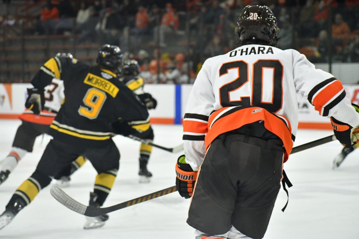 Bowling Green, OH - Falcons senior forward Ryan O'Hara (20) at Slater Family Ice Arena in Bowling Green, Ohio.