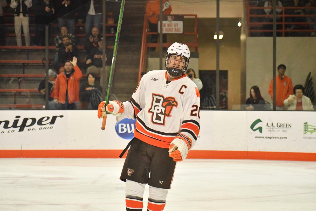 Bowling Green, OH – Falcons sophomore forward Ryan O'Hara (20) at Slater Family Ice Arena in Bowling Green, Ohio.