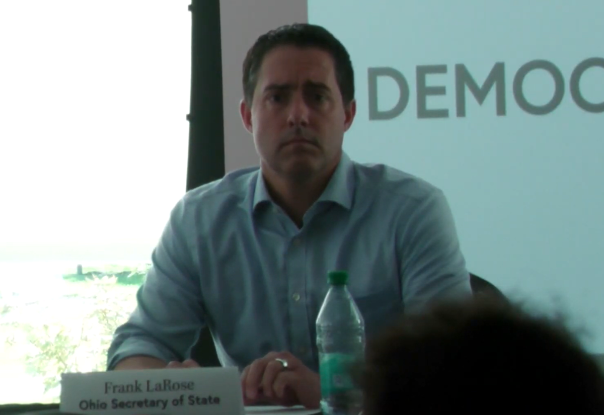 Ohio Secretary of State Frank LaRose at the TEDx event on campus