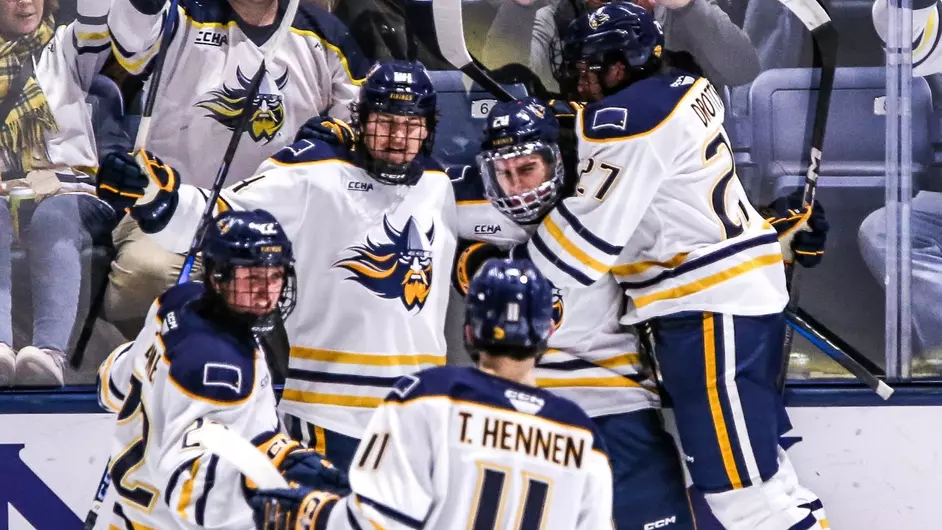 Augustana Vikings celebrating goal