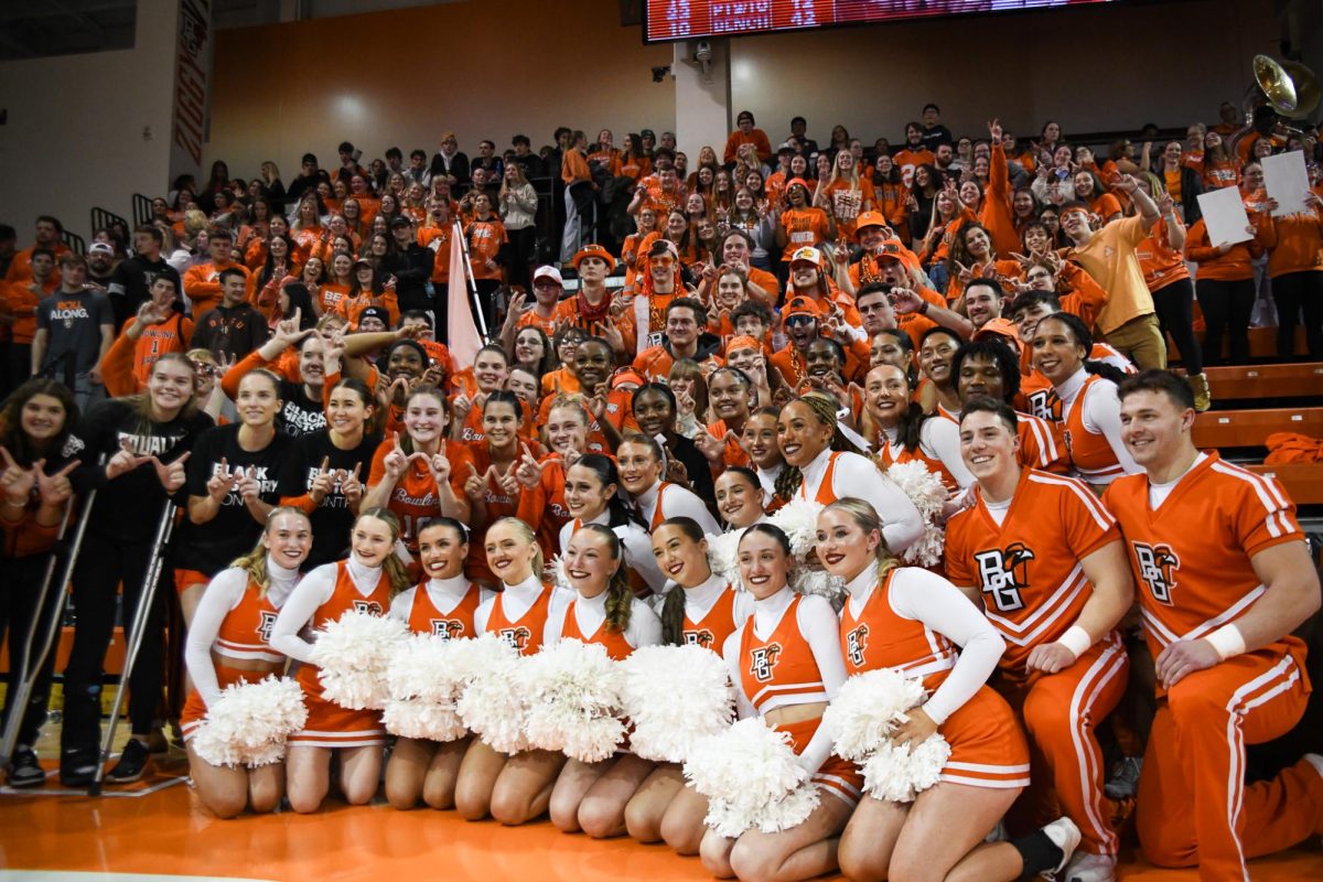 Bowling Green, OH - Falcons in the student section celebrating their big win over Toledo in the Battle of I-75 at the Stroh Center in Bowling Green, Ohio.