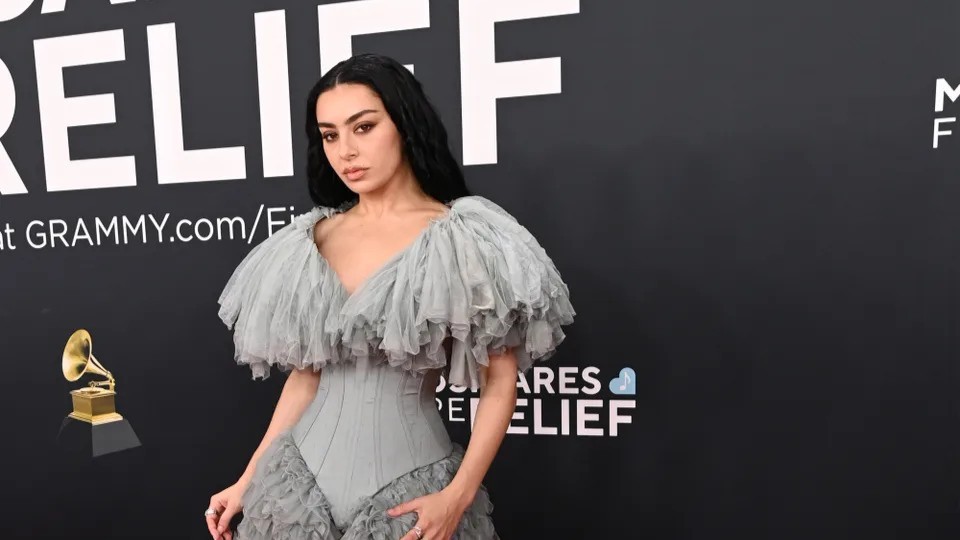 Charli XCX stuns at Sunday's Grammy Awards (photo via Getty Images).