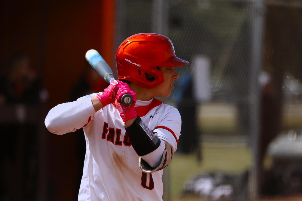 Bowling Green, Ohio- Falcons Red-Shirt Freshman Third basemen Addie Martin (0) gathers herself as she gets ready for the pitch at Meserve Softball Field in Bowling Green, Ohio.