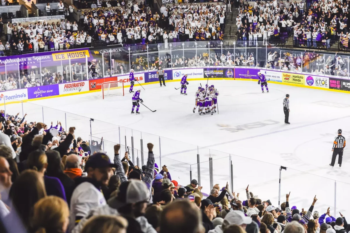 Minnesota State Mavericks post-game celebration