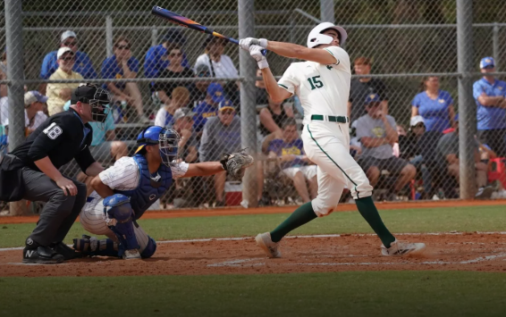 Eastern Michigan first baseman Devan Zirwas hitting against Pittsburgh