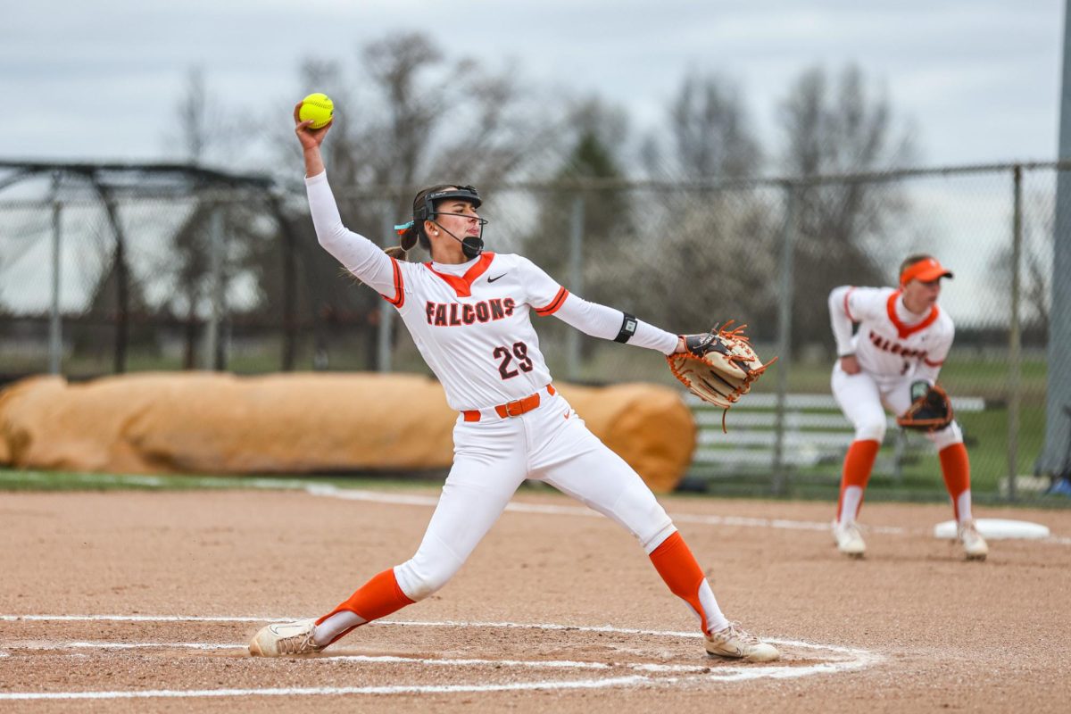 Bowling Green, OH - Falcons pitcher Morgan Beckham (29) pitches against the Bobcats at Meserve Field in Bowling Green, Ohio.