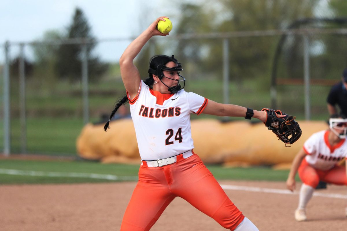 Bowling Green, Ohio - Falcons Sophomore Pitcher Alyvia Roth (24) comes in to finish pitching the game against the Colonials at Meserve Field.