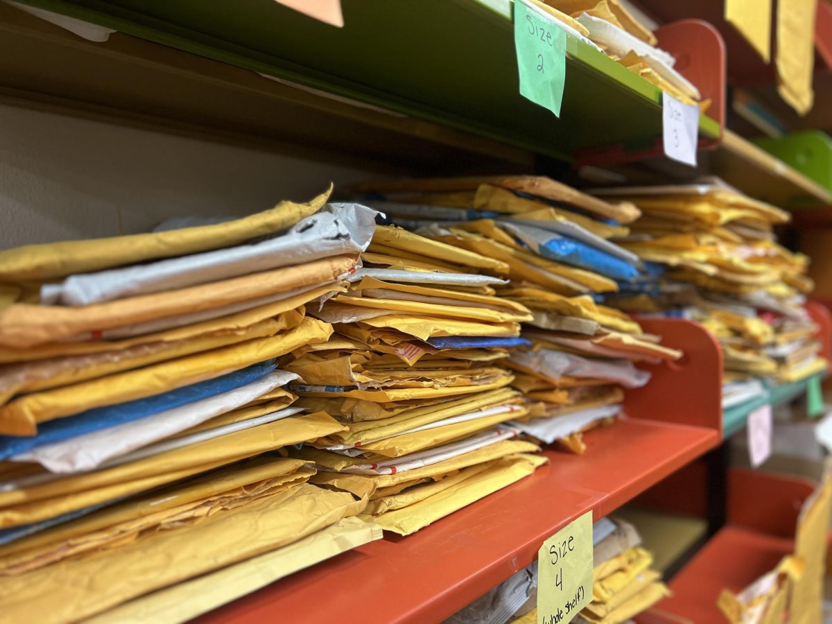 Bowling Green, OH - Bubble mailers that have been obtained by the Jerome Library on campus.