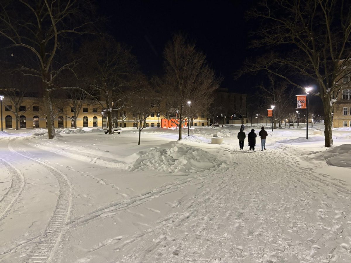 Bowling Green, OH - The center of BGSU’s campus sits covered in snow following a winter storm in Bowling Green, Ohio on January 25, 2026.