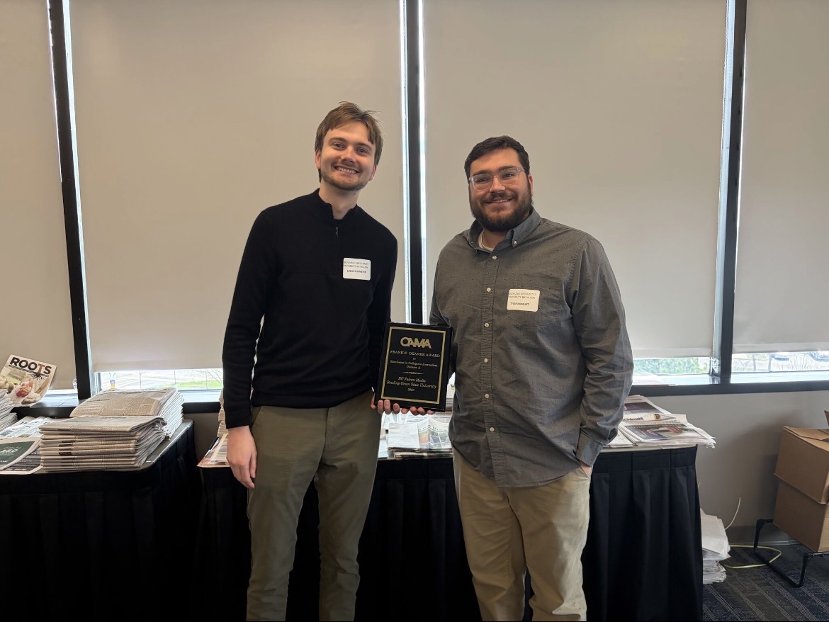 Falcon Media Sports Network Team (left to right) Lucas Kleimeyer and Tyler Kavalecz