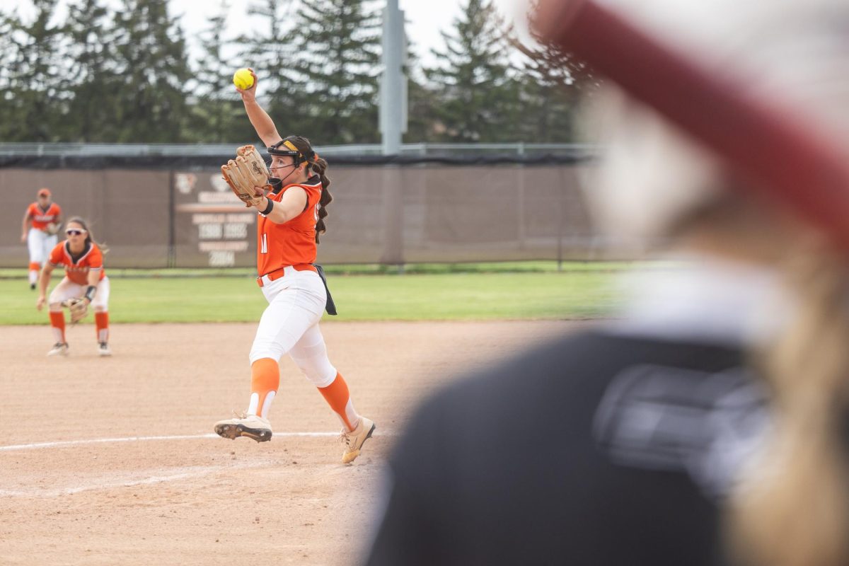 Bowling Green, OH - Falcons senior pitcher Mackenzie Krafcik (11) pitches during a game between the Massachusetts Minutewomen and the Bowling Green Falcons at Meserve Field in Bowling Green, Ohio. 
