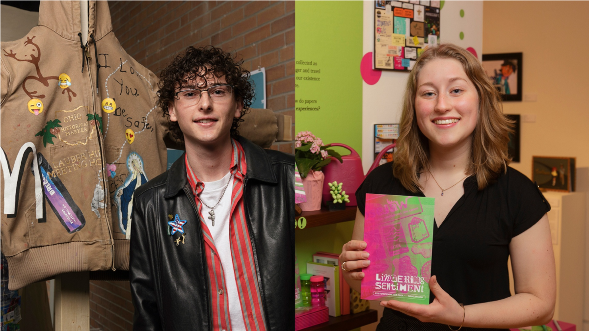 BGSU seniors Blake Rupp, left, and Madelyn Junk, right, were named 2026 "Students to Watch" by Graphic Design USA (via BGSU).