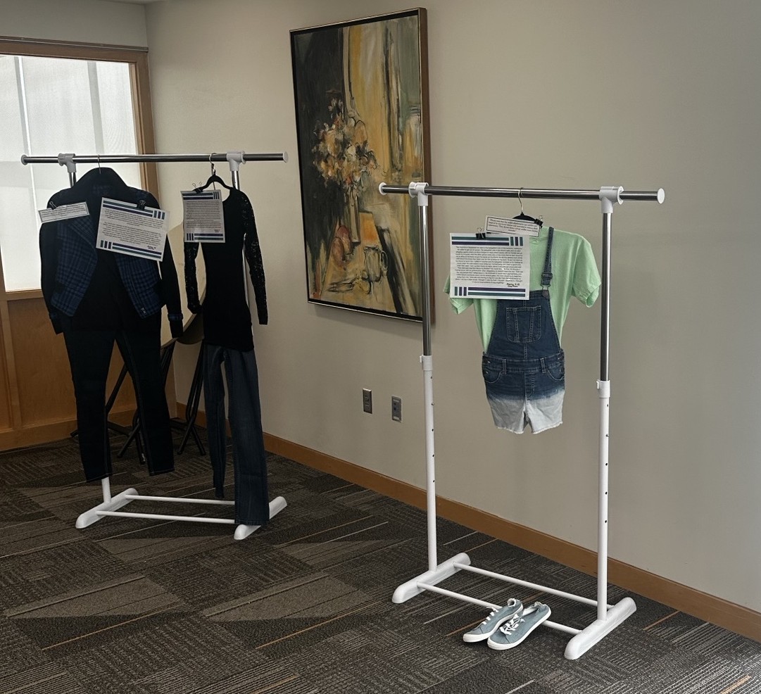 Three outfits from the What You Were Wearing Exhibit