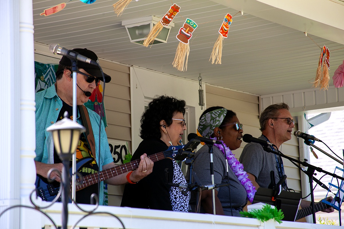 The Extras perform at 2026 Porchfest.